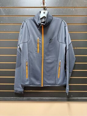 Bridgestone Golf Men’s Full Zip Performance Jacket Gray Orange Size M
